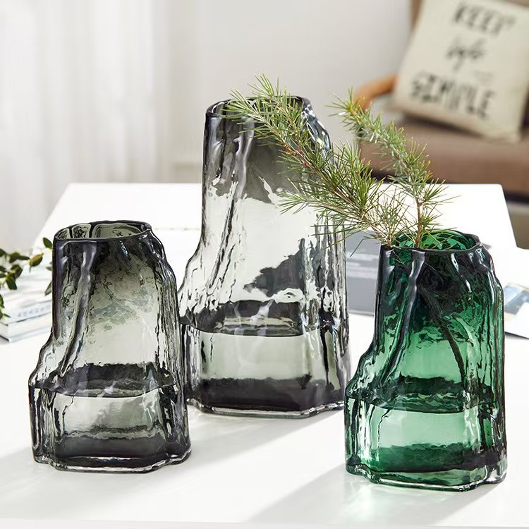 مزهرية من الزجاج الملون مصنوعة من الزجاج الاصطناعي على الطراز الصيني